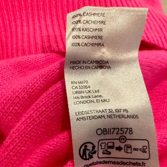 Pilcro Hot Pink Cashmere Sweater - Picture 7 of 7